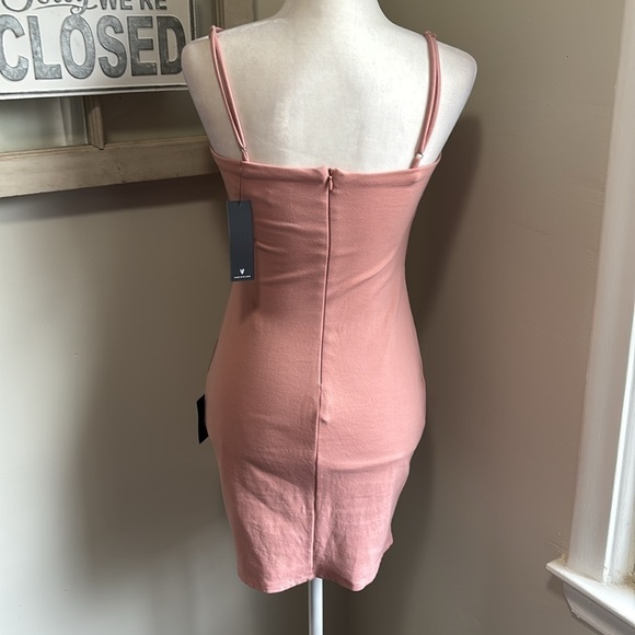 Lulus Drinks On Me Mauve Pink Sleeveless Pleated Bodycon Dress NWT - Picture 12 of 16